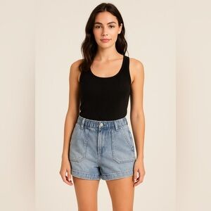 DL1961 High-Rise Light Wash Denim Shorts Size 26